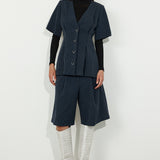 Short Sleeve Jacket Navy