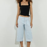 Cargo Capri Baby Blue