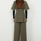 Short Sleeve Jacket Khaki
