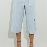 Cargo Capri Baby Blue