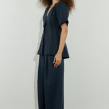 Short Sleeve Jacket Navy