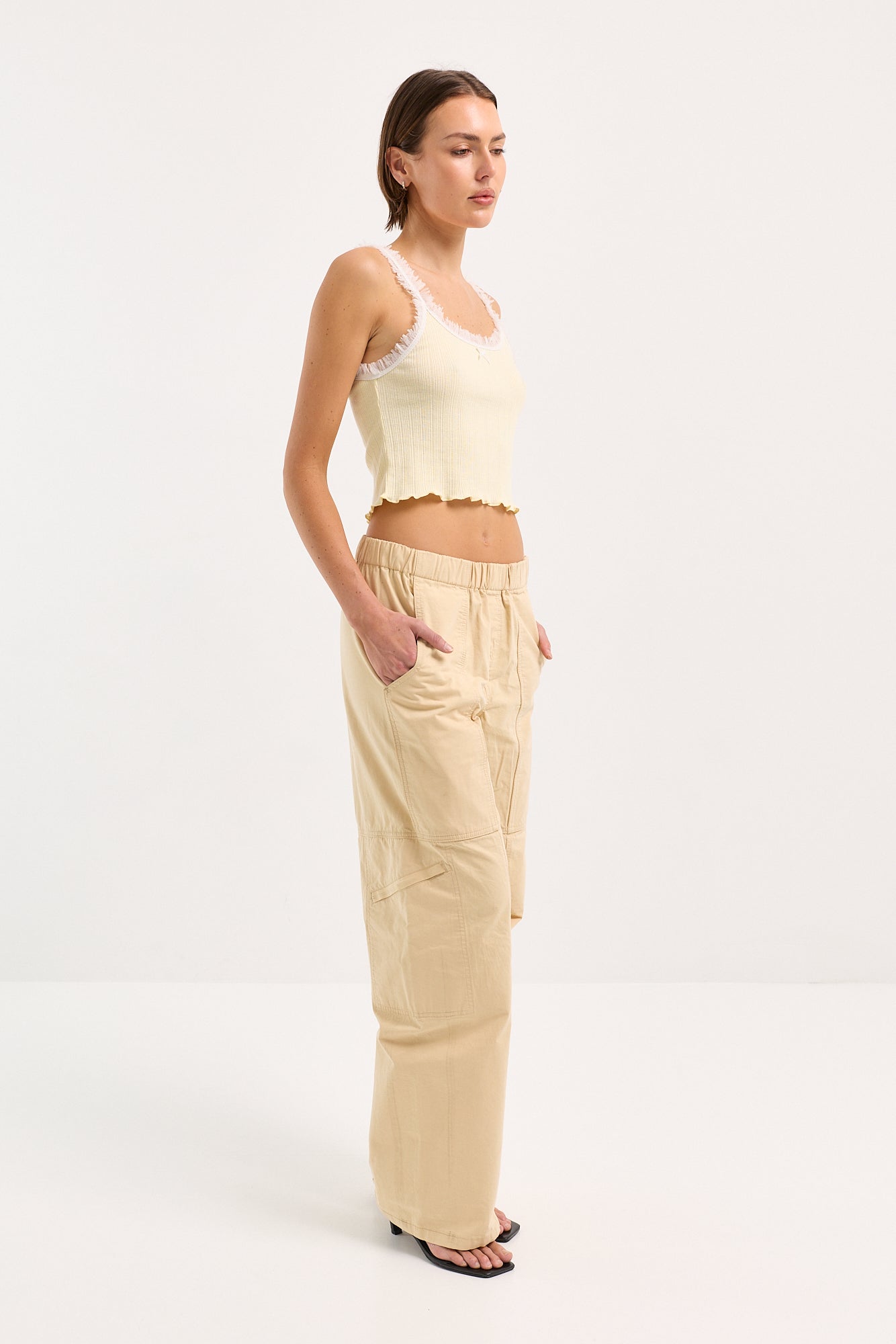 Ribbed Bow Singlet Butter