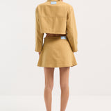 Cropped Zip Thru Jacket Mustard