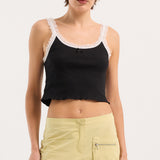 Ribbed Bow Singlet Black