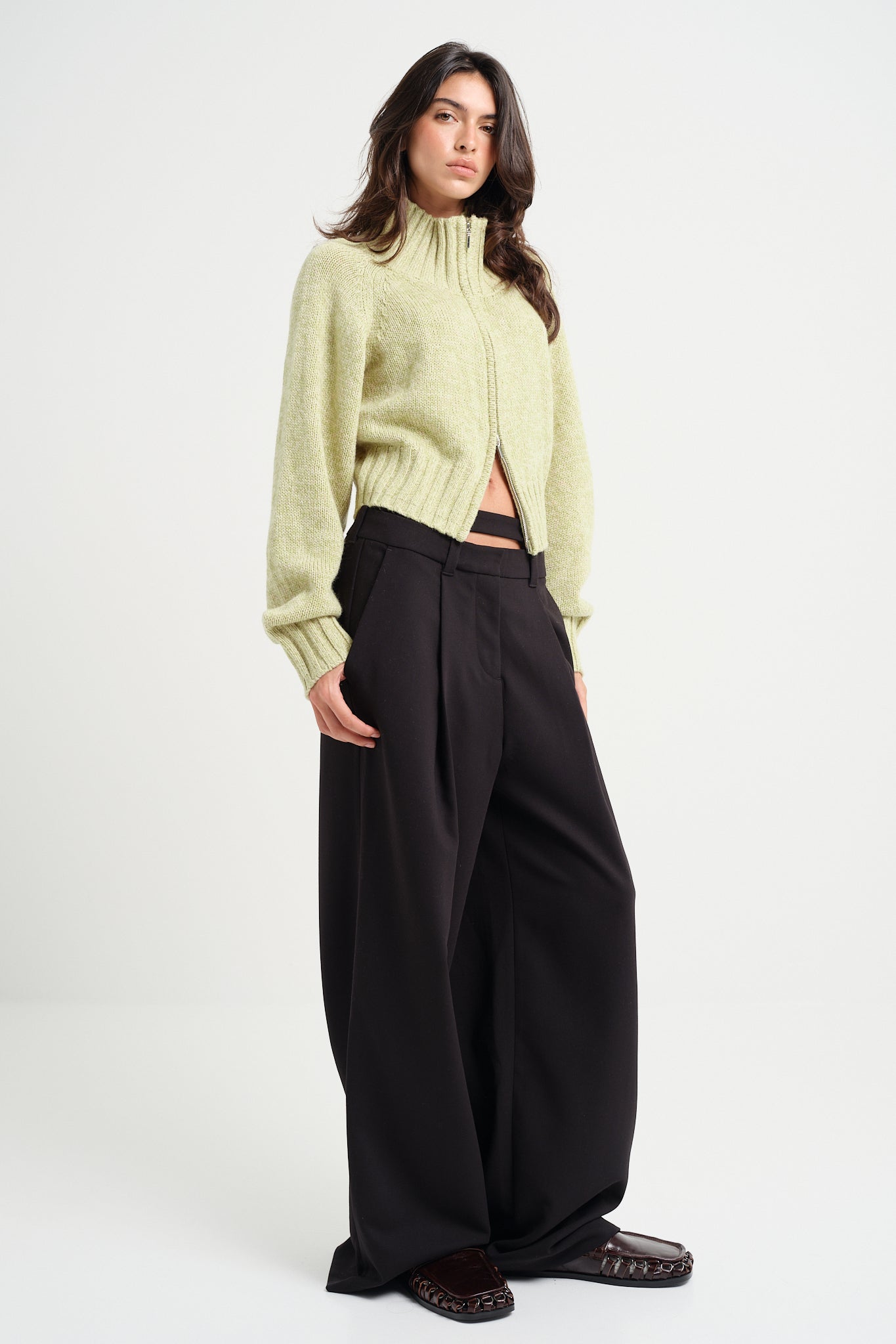 High Neck Knit Lime