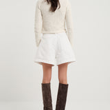 Flared Denim Short