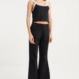 Ribbed Bow Singlet Black