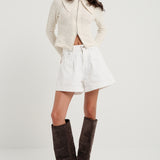 Flared Denim Short