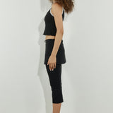 Ribbed Bow Singlet Black