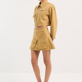 Cropped Zip Thru Jacket Mustard