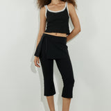 Ribbed Bow Singlet Black