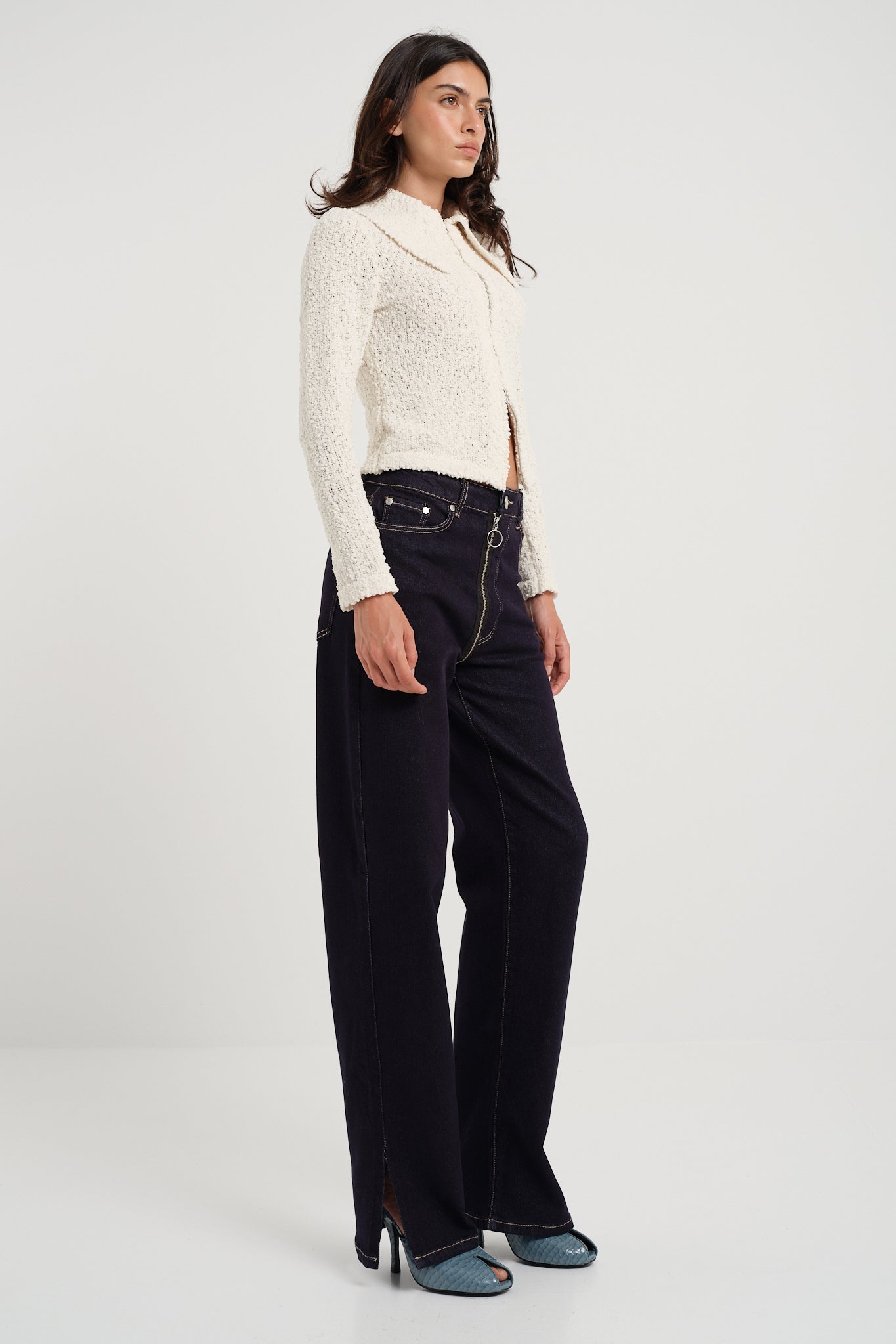 Boucle Zip Up Knit