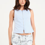 Zip Up Top Blue