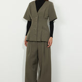 Short Sleeve Jacket Khaki