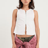 Zip Up Top White