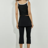 Ribbed Bow Singlet Black