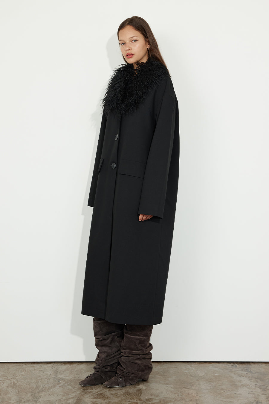 Overcoat with Detachable Collar