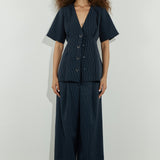 Short Sleeve Jacket Navy