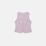 Zip Up Sleeveless Top Lilac