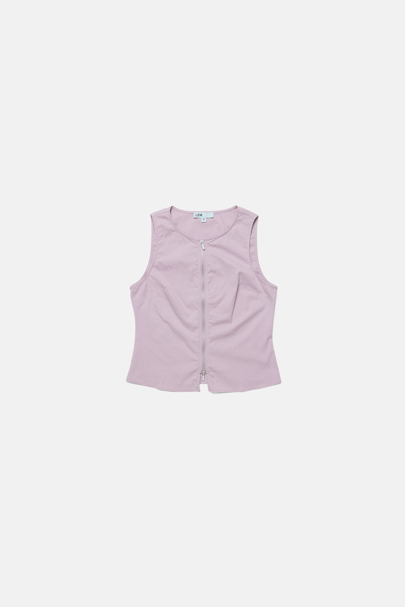 Zip Up Sleeveless Top Lilac